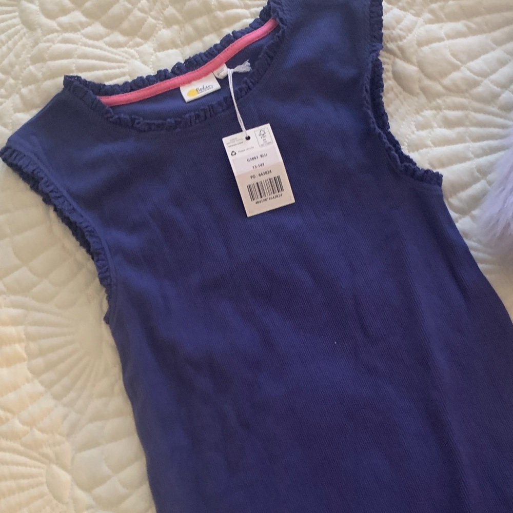 Boden Girls' Blue Sleeveless Top. NWT 13-14 years